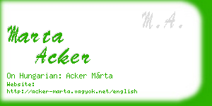 marta acker business card